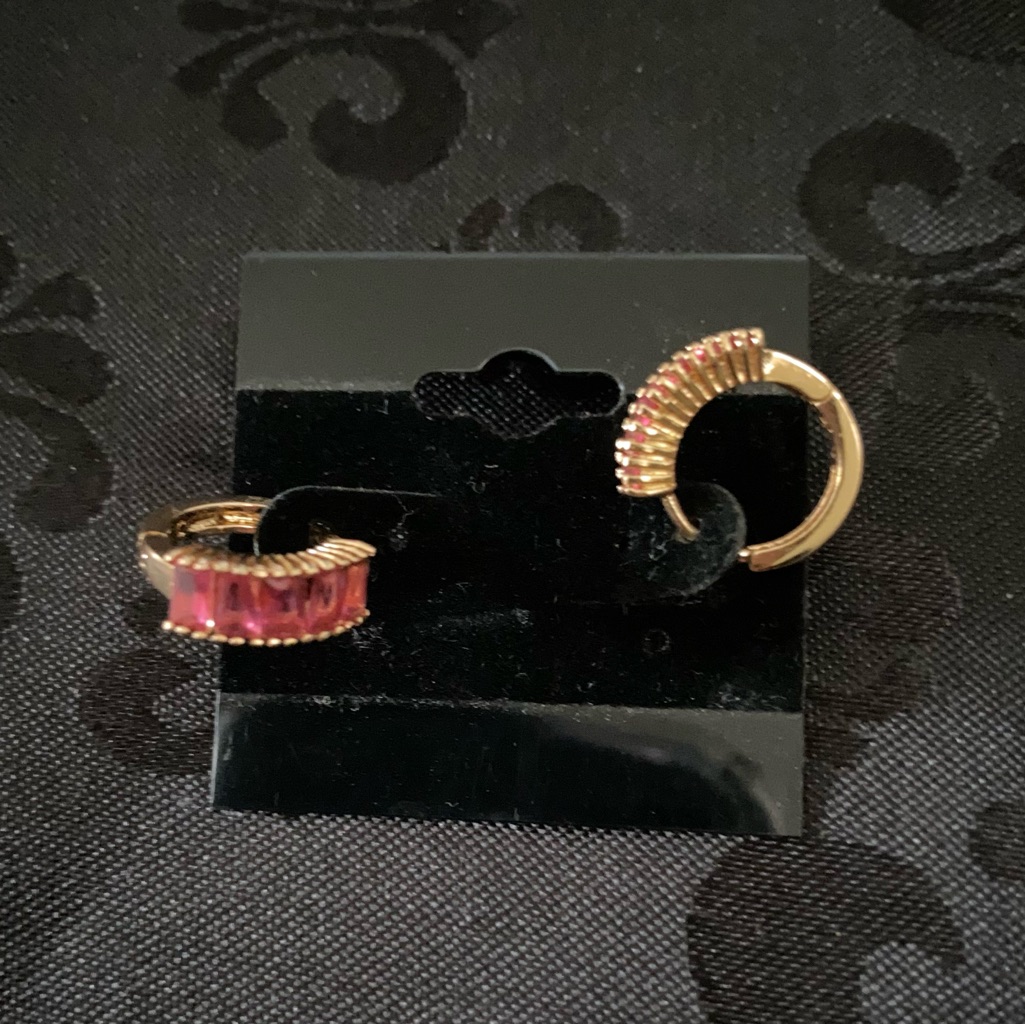 Ruby Gemstone Hoop Earrings